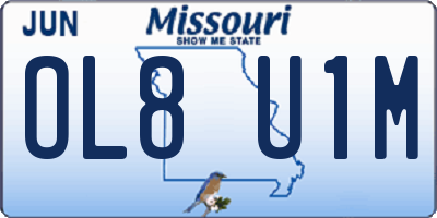 MO license plate OL8U1M