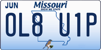 MO license plate OL8U1P