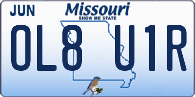 MO license plate OL8U1R