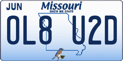 MO license plate OL8U2D
