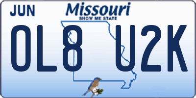 MO license plate OL8U2K