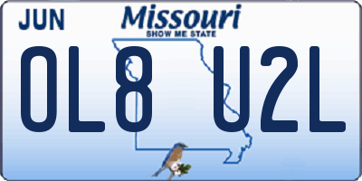 MO license plate OL8U2L