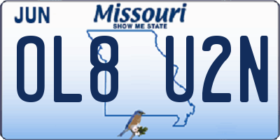 MO license plate OL8U2N