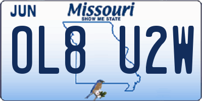 MO license plate OL8U2W