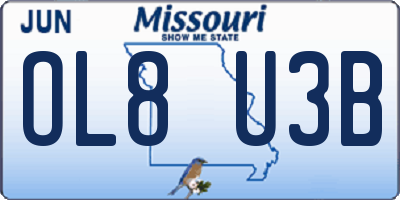 MO license plate OL8U3B