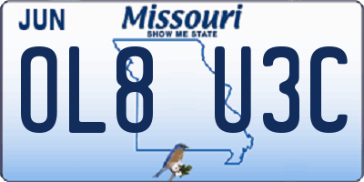 MO license plate OL8U3C
