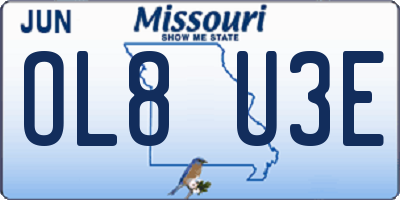 MO license plate OL8U3E
