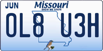 MO license plate OL8U3H
