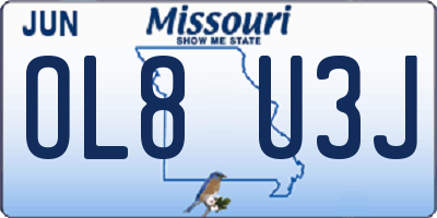 MO license plate OL8U3J