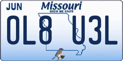 MO license plate OL8U3L