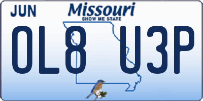 MO license plate OL8U3P