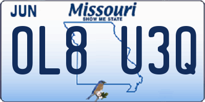MO license plate OL8U3Q