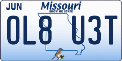 MO license plate OL8U3T