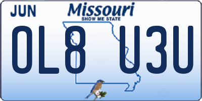 MO license plate OL8U3U