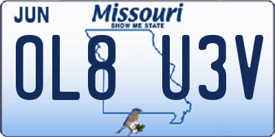 MO license plate OL8U3V