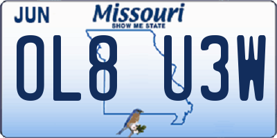 MO license plate OL8U3W