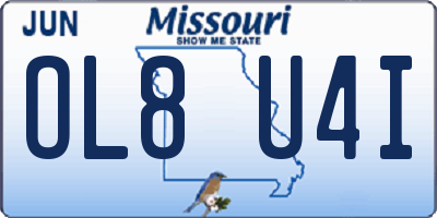MO license plate OL8U4I