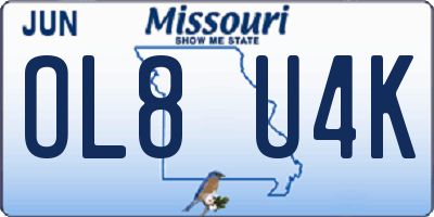 MO license plate OL8U4K
