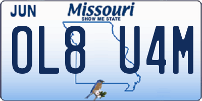 MO license plate OL8U4M