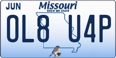 MO license plate OL8U4P