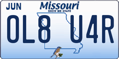 MO license plate OL8U4R