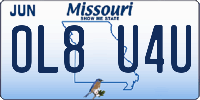 MO license plate OL8U4U