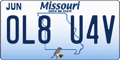 MO license plate OL8U4V