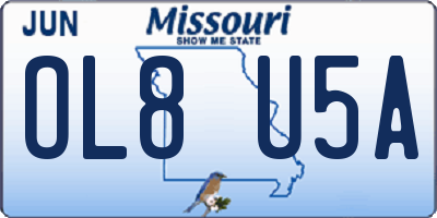 MO license plate OL8U5A