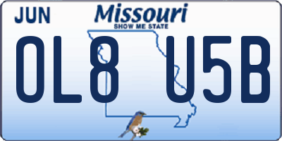 MO license plate OL8U5B
