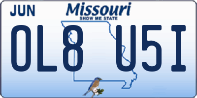 MO license plate OL8U5I