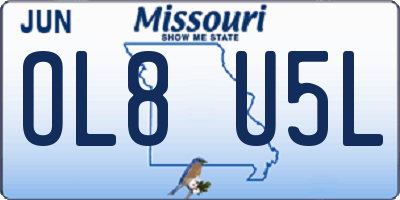 MO license plate OL8U5L