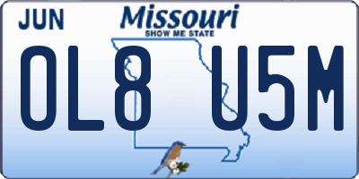 MO license plate OL8U5M