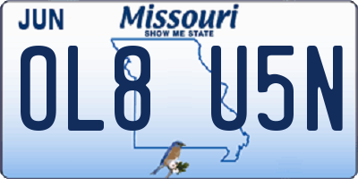 MO license plate OL8U5N