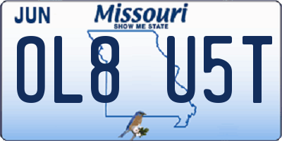 MO license plate OL8U5T