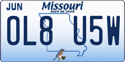 MO license plate OL8U5W