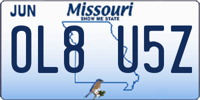 MO license plate OL8U5Z