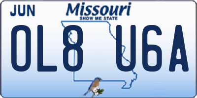 MO license plate OL8U6A