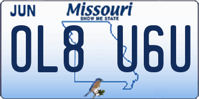 MO license plate OL8U6U