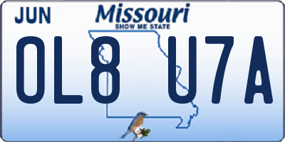 MO license plate OL8U7A