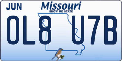 MO license plate OL8U7B