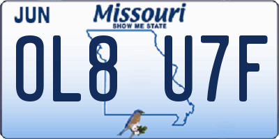 MO license plate OL8U7F