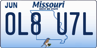 MO license plate OL8U7L