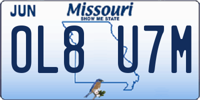 MO license plate OL8U7M
