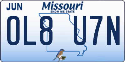 MO license plate OL8U7N