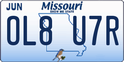 MO license plate OL8U7R