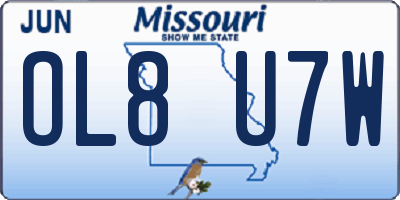 MO license plate OL8U7W