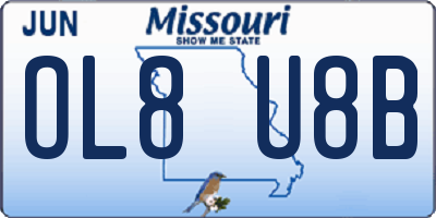 MO license plate OL8U8B