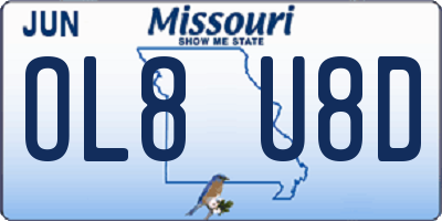 MO license plate OL8U8D