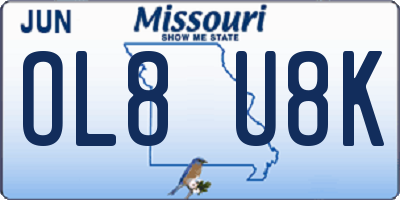 MO license plate OL8U8K