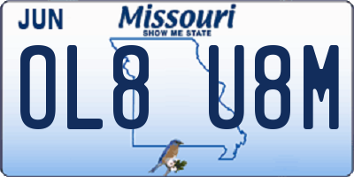 MO license plate OL8U8M